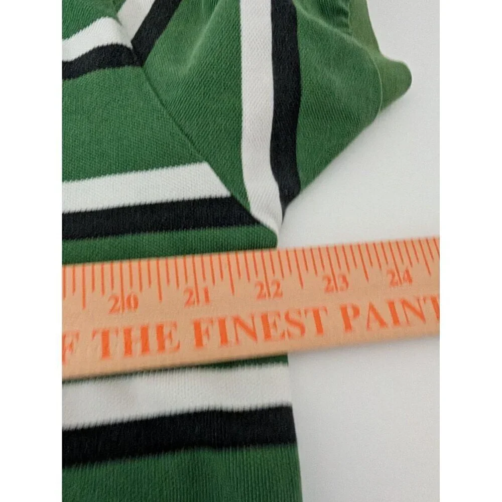 Polo Ralph Lauren Stripe Polo Shirt Mens Size Large Green Short Sleeve Cotton